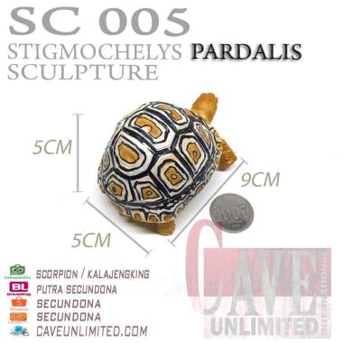 Replika patung hewan baby tortoise sulcata kura kura darat resin PARDALIS