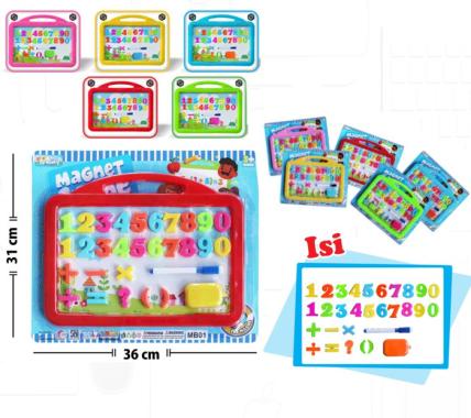 Mainan Edukasi anak Papan tulis Huruf Magnet press