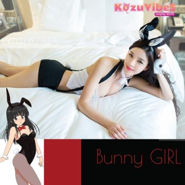 Kozuvibes Cosplay Sexy Uniform Seragam Gadis Kelinci Kostum Bunny Girl