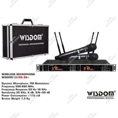 Mic Microphone Wireless WISDOM ULTRA Q6+ Q6 ULTRA ORIGINAL Free Koper