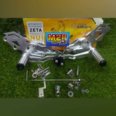 Underbone Footstep Cnc Nui Zeta Satria Fu Karbu Carbu Lama Barong Silver