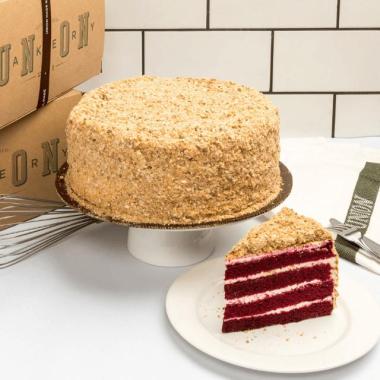 UNION BAKERY RED VELVET CAKE - SPONGE CHEESE BUTTERCREAM NOUGAT CRUMBL WHOLE