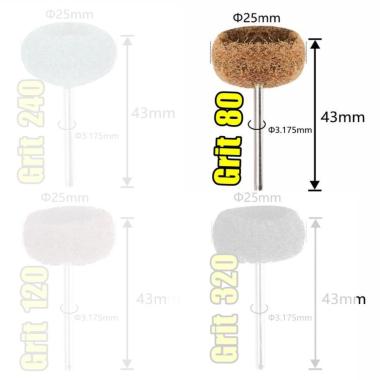 Mata sikat fiber poles mini gerinda Grit Campur metal kayu Set 4pcs Cokelat