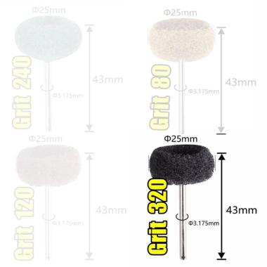 Mata sikat fiber poles mini gerinda Grit Campur metal kayu Set 4pcs Abu-abu