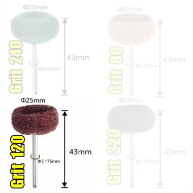 Mata sikat fiber poles mini gerinda Grit Campur metal kayu Set 4pcs Merah