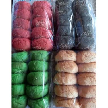 Burger Bun/Roti Burger Warna , burger mini dan hotdog isi 10 Burger warna
