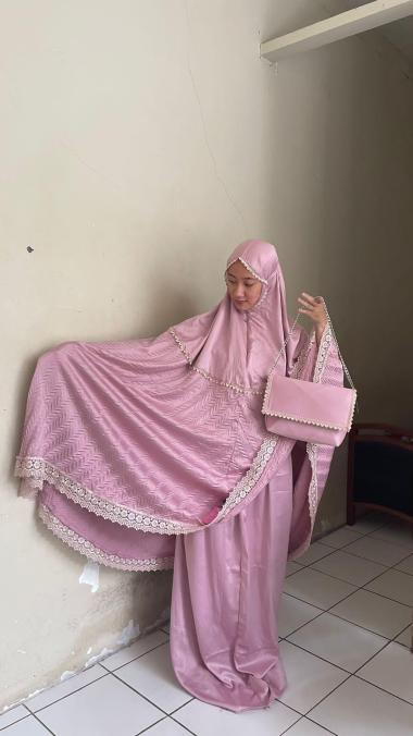 Khadijah Label Eve- Mukena Dewasa Premium Hantaran Mewah Seserahan Sahara Perlengkapan Peralatan Iba
