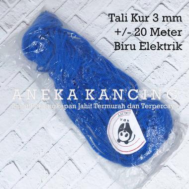 TALI KUR / KOR / KOOR 3 MM (-/+ 20 METER) TALI KUR PP / TALI TAS PAPER BAG WARNA BIRU ELEKTRIK