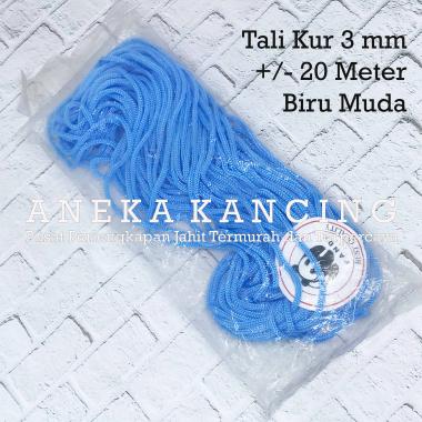 TALI KUR / KOR / KOOR 3 MM (-/+ 20 METER) TALI KUR PP / TALI TAS PAPER BAG WARNA BIRU MUDA