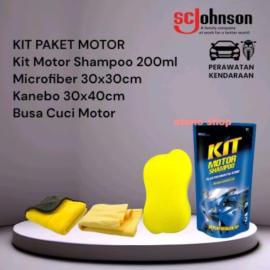 Paket Kit Motor,Kit Motor Shampoo,Microfiber, Kanebo, Busa Cuci Motor