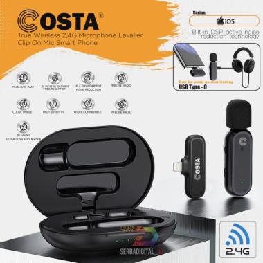COSTA TRUE 2,4G WIRELESS MICROPHONE LAVALIER CLIP ON MIC SMART PHONE Lightening -IOS