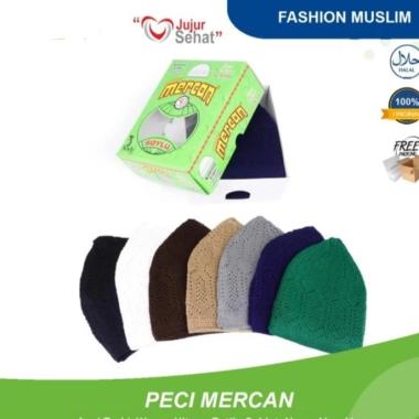 Peci Haji Songkok Kopiah Mercan Aoylu Asli Turki Benang Rajut - Putih