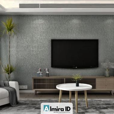 Wallpaper Linen Foam Rol Tebal Wallpaper busa foam Linen Roll Wallpaper Dinding stiker Dark Grey