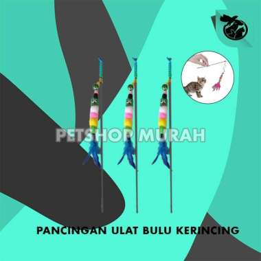 Mainan Tongkat Bola Bulu Pancingan Ulat Kerincing