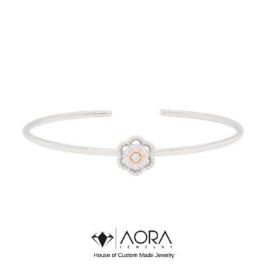Gelang bangle emas italy 18K (75%) ringan dan lentur 2BG52