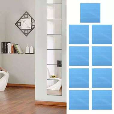 Stiker Cermin Dinding Anti Pecah Tempel Persegi Rectangular 15X15cm Kotak Mirror Wall Decoration Sti