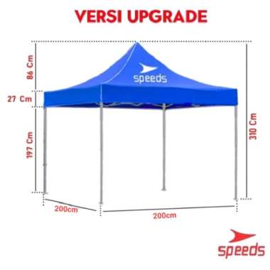 Speeds Tenda Stand Bazar Pameran 2x2m Tenda Lipat Jualan Gazebo Origin Biru