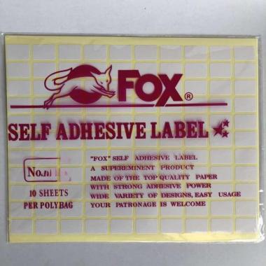 label sticker FOX semua ukuran (10 lembar) 100