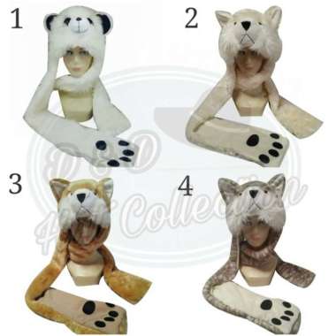 Quickshop Topi Kupluk Syal Leher Boneka Panjang Dewasa Premium