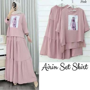 FBT Setelan Rok Wanita Kekinian AIRIN SET SHAKILA BLOUSE + ROK PANJANG Baju Setelan Wanita Muslim On