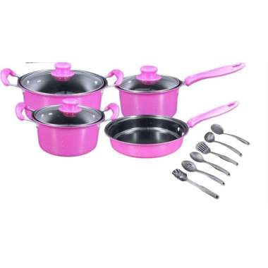 ZS PANCI SET FRYPAN SAUCEPAN SPATULA COOKWARE ALAT MASAK PANCI SET 13 PCS BUBBLEWRAP