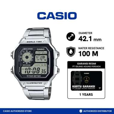 Casio Man Illuminator AE-1200WHD-1AVDF Jam Tangan Pria -