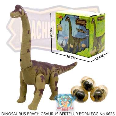 MAINAN ROBOT DINOSAURUS BRACHIOSAURUS DINOSAURS SUARA LAMPU JALAN BERTELUR 6626 Kemasan Biasa