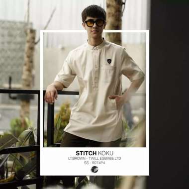 SAMASE KOKU STITCH R074P Light Brown Twill Esembe Limited Baju Koko M