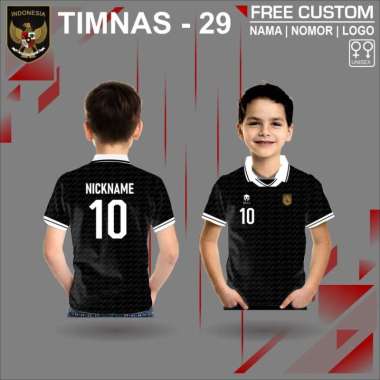 Baju bola anak timnas indonesia kaos jersey piala asia 2023 2024 4 HITAM