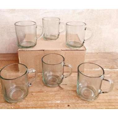 Gelas kopi/gelas kaca set isi 6 Tanpa bubble