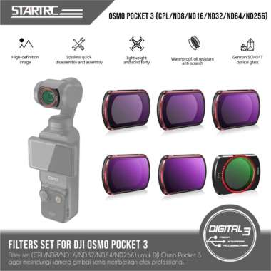STARTRC DJI Osmo Pocket 3 Filters SET (CPL/ND8/ND16/ND32/ND64/ND256)