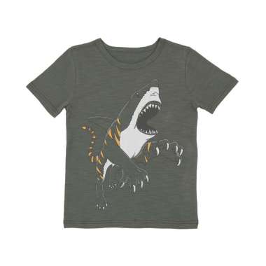 TORIO Basic T-Shirt Tiger Shark - Kaos Anak Laki-laki 11-12 tahun