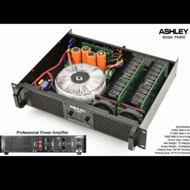 power amplifier ashley pa800 pa 800 4CH original Multicolor