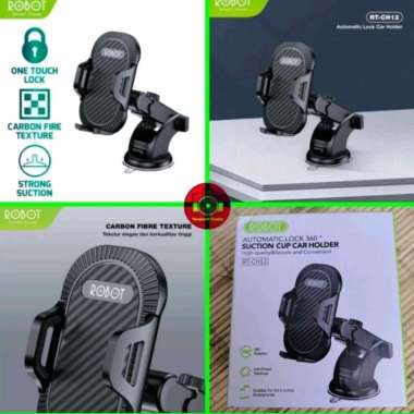 Car Holder Robot RT-CH12 RTCH12 dudukan HP mobil Suction Cup Automatic Lock Original