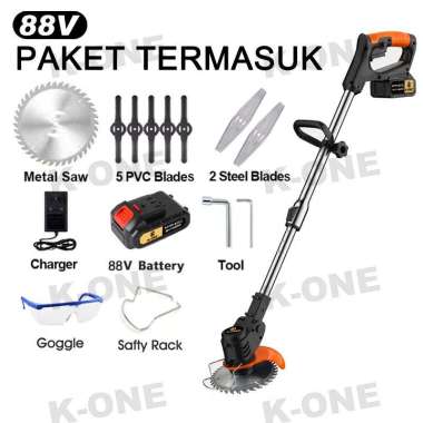 K-ONE 188V Mesin Pemotong Rumput 88V Hitam 1 Baterai
