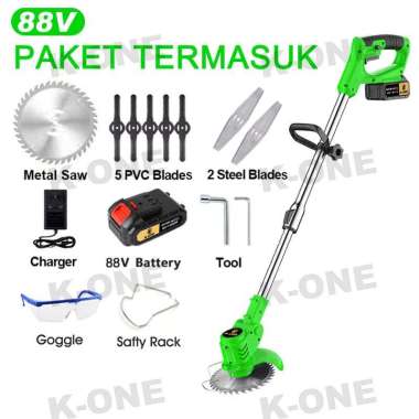 K-ONE 188V Mesin Pemotong Rumput 88V Hijau 1 Baterai