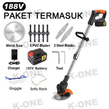 K-ONE 188V Mesin Pemotong Rumput 188V Hitam 1 Baterai