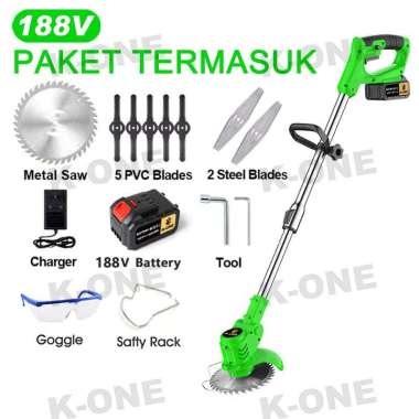 K-ONE 188V Mesin Pemotong Rumput 188V Hijau 1 Baterai