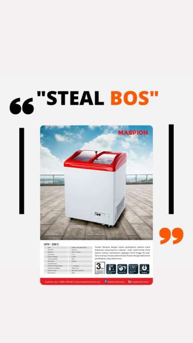 MASPION UFH 100 C sliding door freezer 100 liter chest freezer sliding