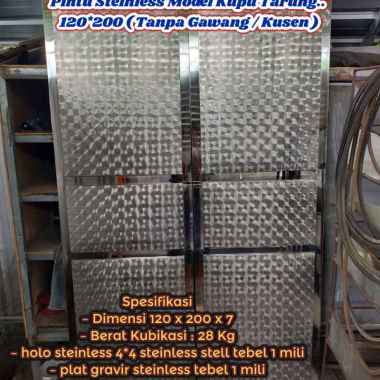 Pintu Steinless Model Kupu Tarung.. 120*200 ( Tanpa Gawang / Kusen )
