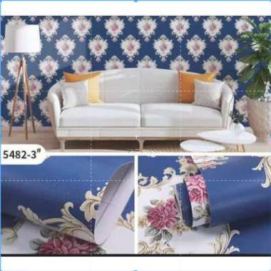 Wallpaper Stiker Dinding Ruang Tamu Kamar Tidur Ukuran 45 x 9 Meter Motif Cantik Dan Elegan Batik Bi