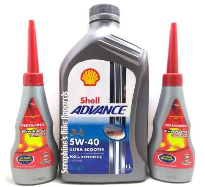 PAKET OLI SHELL ADVANCE ULTRA MATIC + GEAR ENDURO| NMAX XMAX PCX VARIO