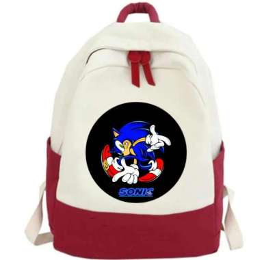 Tas Sekolah Anak Laki Laki Perempuan SONIC SD SMP SMA All Size Merah