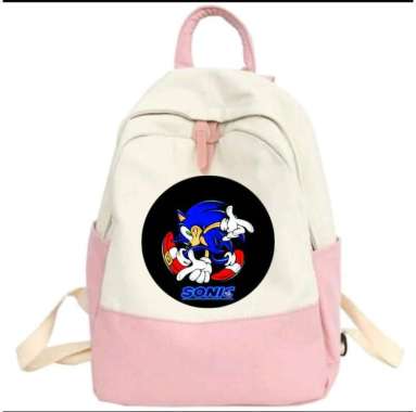 Tas Sekolah Anak Laki Laki Perempuan SONIC SD SMP SMA All Size Merah Muda
