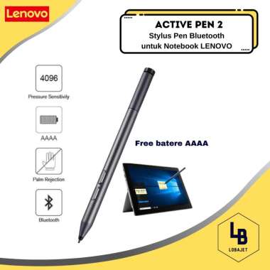 LENOVO Active Pen 2 - Stylus Pen Bluetooth untuk Notebook LENOVO Abu-Abu