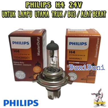 BOHLAM PHILIPS H4 24V - Lampu Halogen PHILIPS H4 24V 100/90W Dan 75/70W Untuk Lampu Utama Truk & Ala