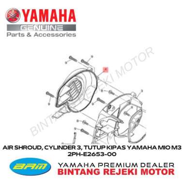 AIR SHROUD, CYLINDER 3, TUTUP KIPAS YAMAHA MIO M3 2PH-E2653-00