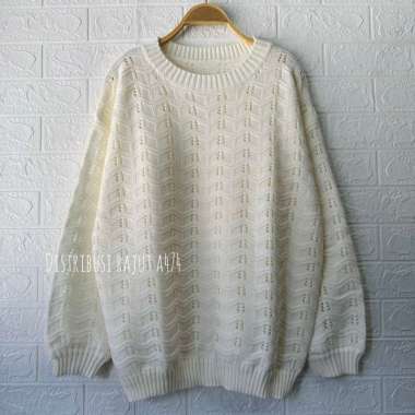 ZS SWEATER RAJUT OVERSIZE AZIZAH MOTIF JARING WANITA KOREA LENGAN PANJANG Bw azizah