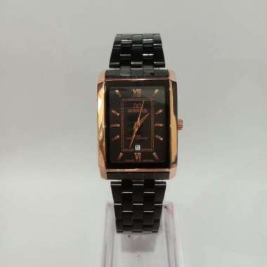 JAM TANGAN MIRAGE 8577 WANITA ROSEGOLD BLACK ORIGINAL
