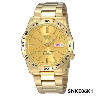 JAM TANGAN PRIA SEIKO 5 FULL GOLD AUTOMATIC ORIGINAL GARANSI 1 TAHUN SNKE06K1